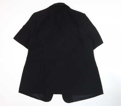 Ann Harvey Women’s Black Short Sleeve Blazer UK 16 Workwear Jacket