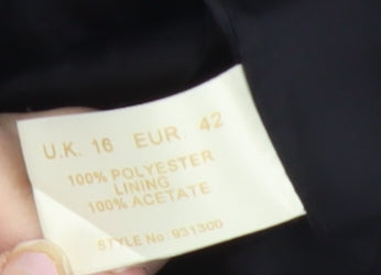 Ann Harvey Women’s Black Short Sleeve Blazer UK 16 Workwear Jacket