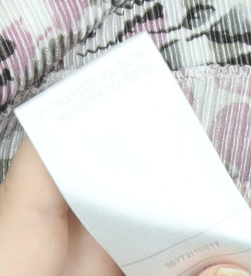 Damart Womens Midi Pleated Skirt Pink Floral Size 10 Polyester