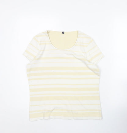 Womens UK Size 10 DASH Yellow Basic T-Shirt