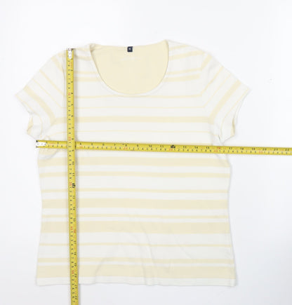 Womens UK Size 10 DASH Yellow Basic T-Shirt