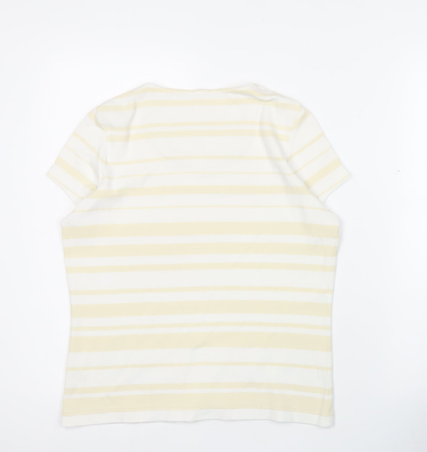Womens UK Size 10 DASH Yellow Basic T-Shirt