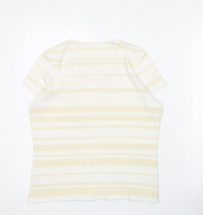 Womens UK Size 10 DASH Yellow Basic T-Shirt