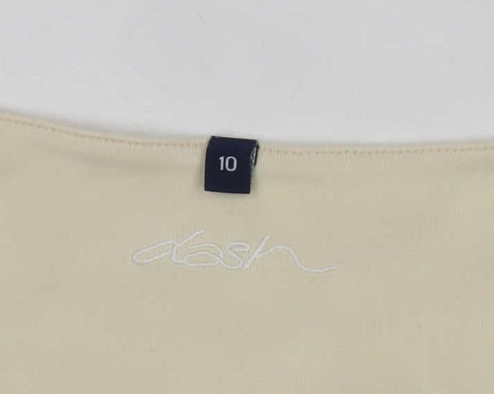 Womens UK Size 10 DASH Yellow Basic T-Shirt