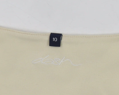 Womens UK Size 10 DASH Yellow Basic T-Shirt