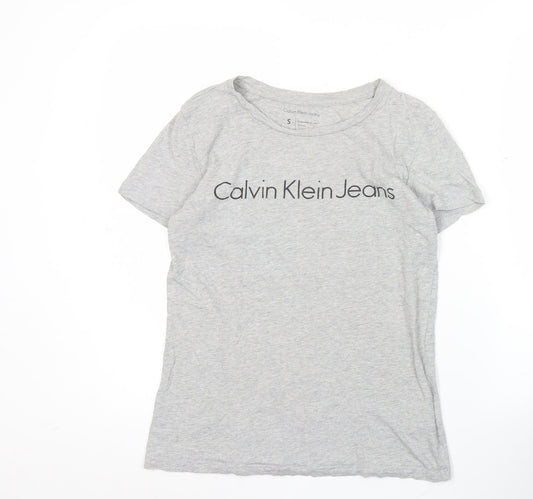 Womens UK Size S Calvin Klein Jeans Grey Basic T-Shirt