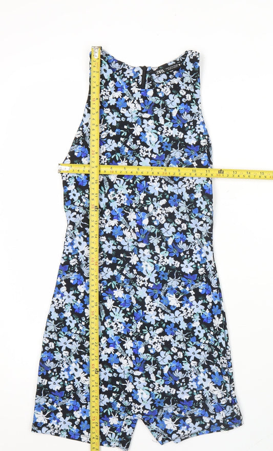 Zara Women’s Multicoloured Floral Playsuit Size 8 Sleeveless