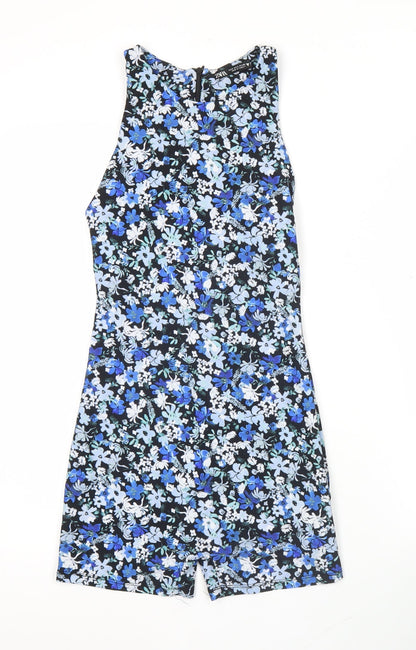 Zara Women’s Multicoloured Floral Playsuit Size 8 Sleeveless