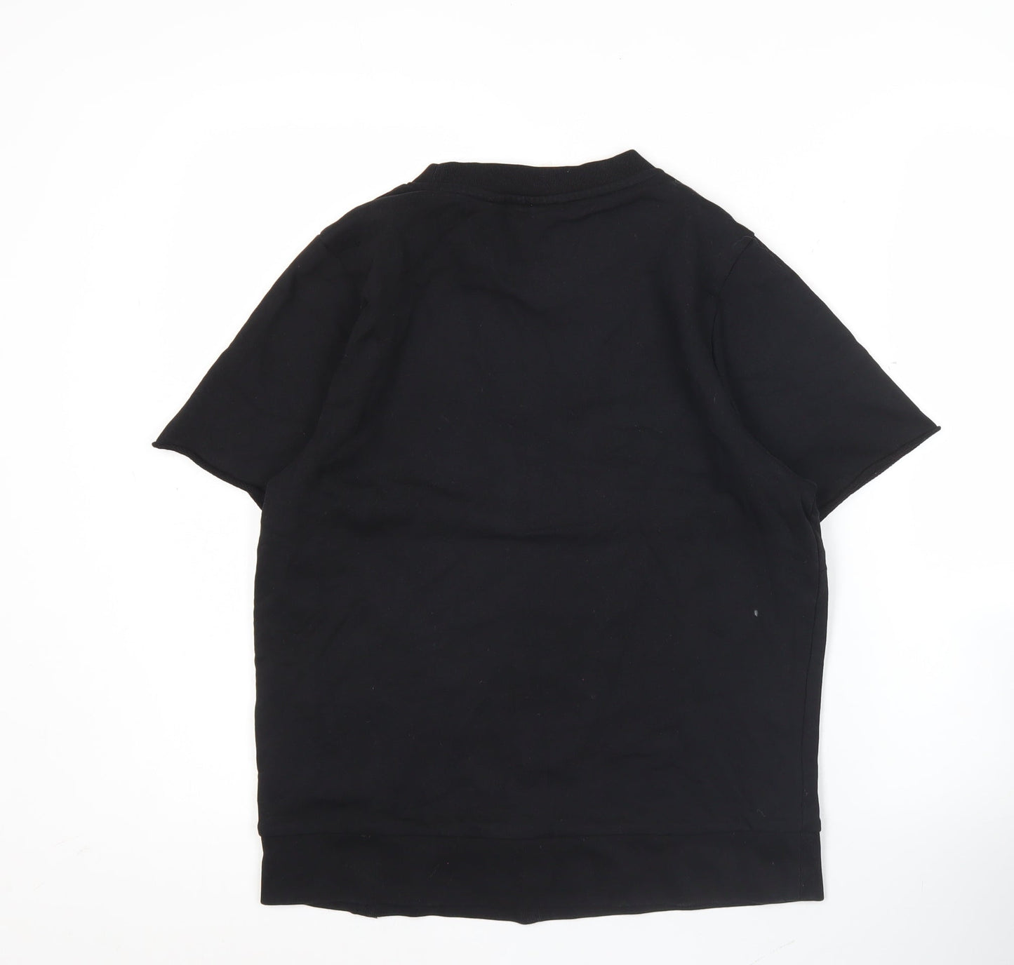 Cheap Monday Womens Black Small Zip Detail T-Shirt Short Sleeve