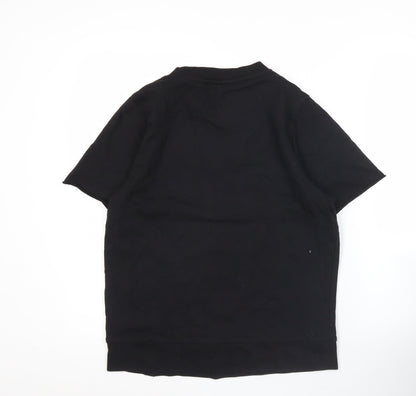 Cheap Monday Womens Black Small Zip Detail T-Shirt Short Sleeve