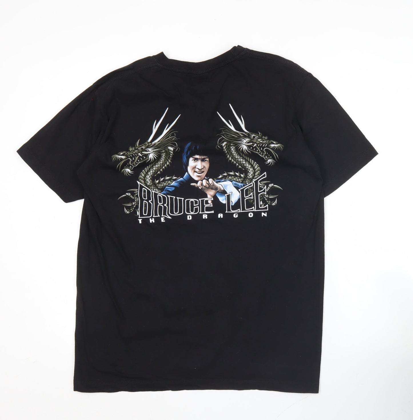 Rock@Tees Men’s Black Bruce Lee Graphic Retro T-Shirt L