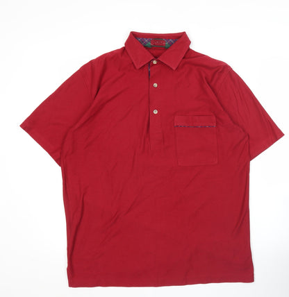 Wolsey Men's Red Cotton Blend Polo Shirt M Short Sleeve Classic Fit