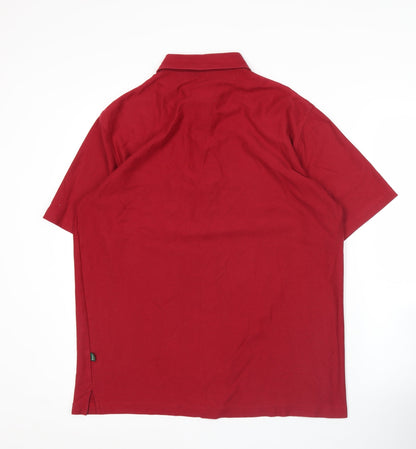 Wolsey Men's Red Cotton Blend Polo Shirt M Short Sleeve Classic Fit