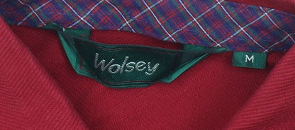 Wolsey Men's Red Cotton Blend Polo Shirt M Short Sleeve Classic Fit