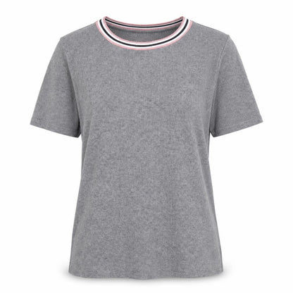 Womens UK Size S Massimo Dutti Grey Ringer T-Shirt