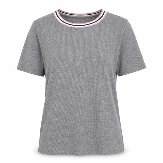 Womens UK Size S Massimo Dutti Grey Ringer T-Shirt