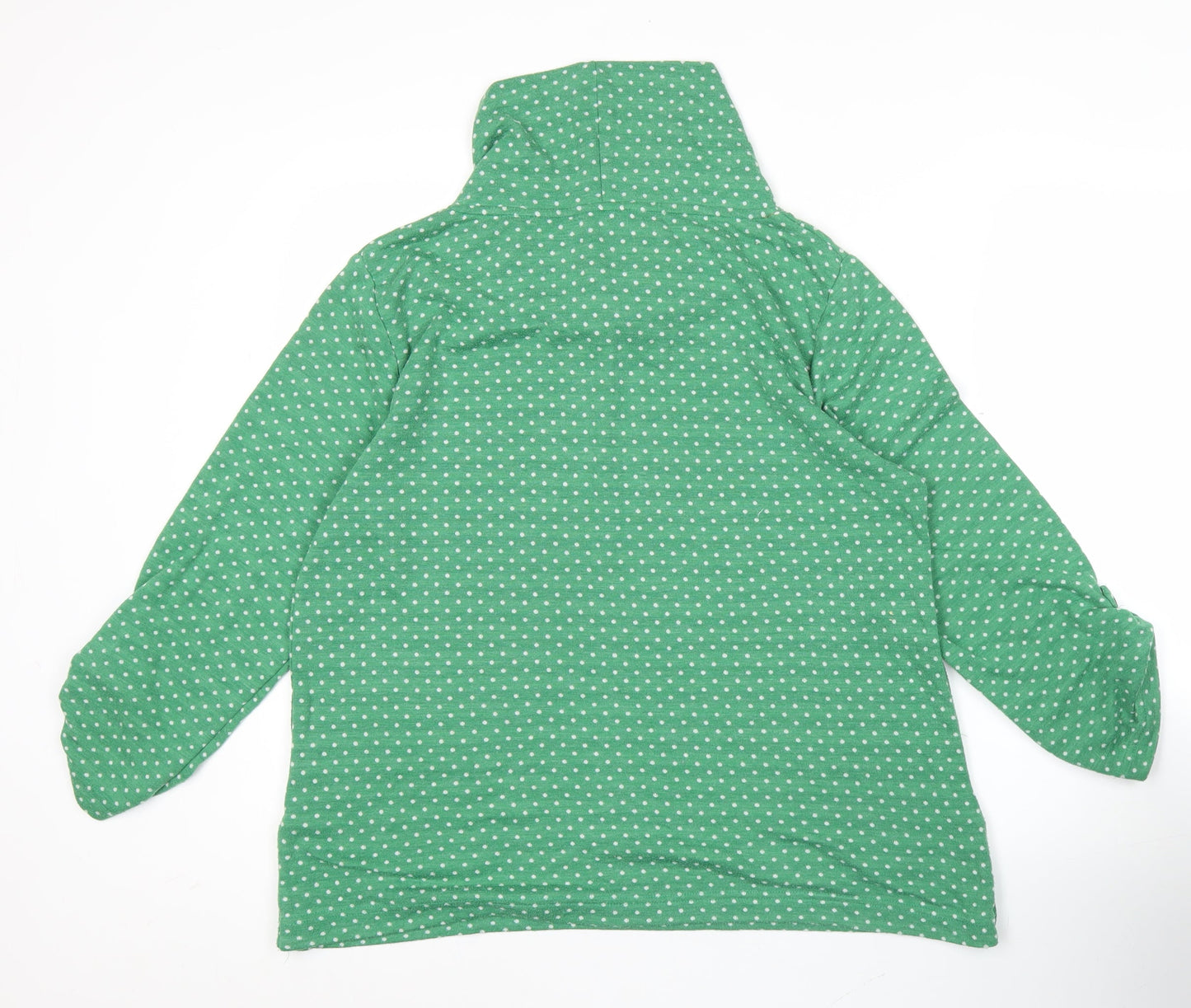 Country Rose Women’s Green Polka Dot Cowl Neck Pullover Sweatshirt S