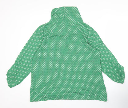 Country Rose Women’s Green Polka Dot Cowl Neck Pullover Sweatshirt S