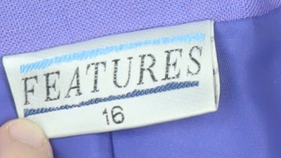 Womens UK Size 16 Features Regular Purple Blazer