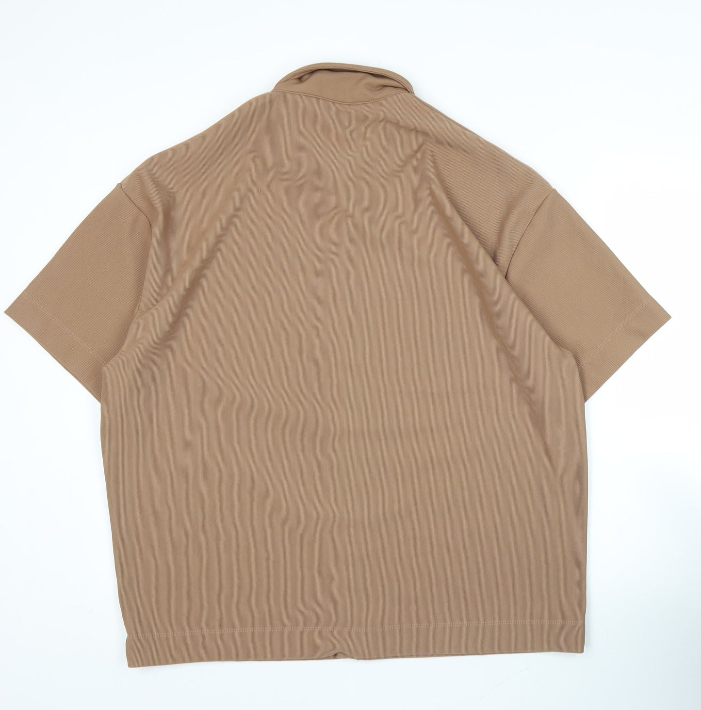 Collusion Men’s Brown Short Sleeve Button-Up Shirt Size S