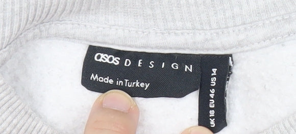 Womens UK Size 18 ASOS Grey Pullover Sweatshirt