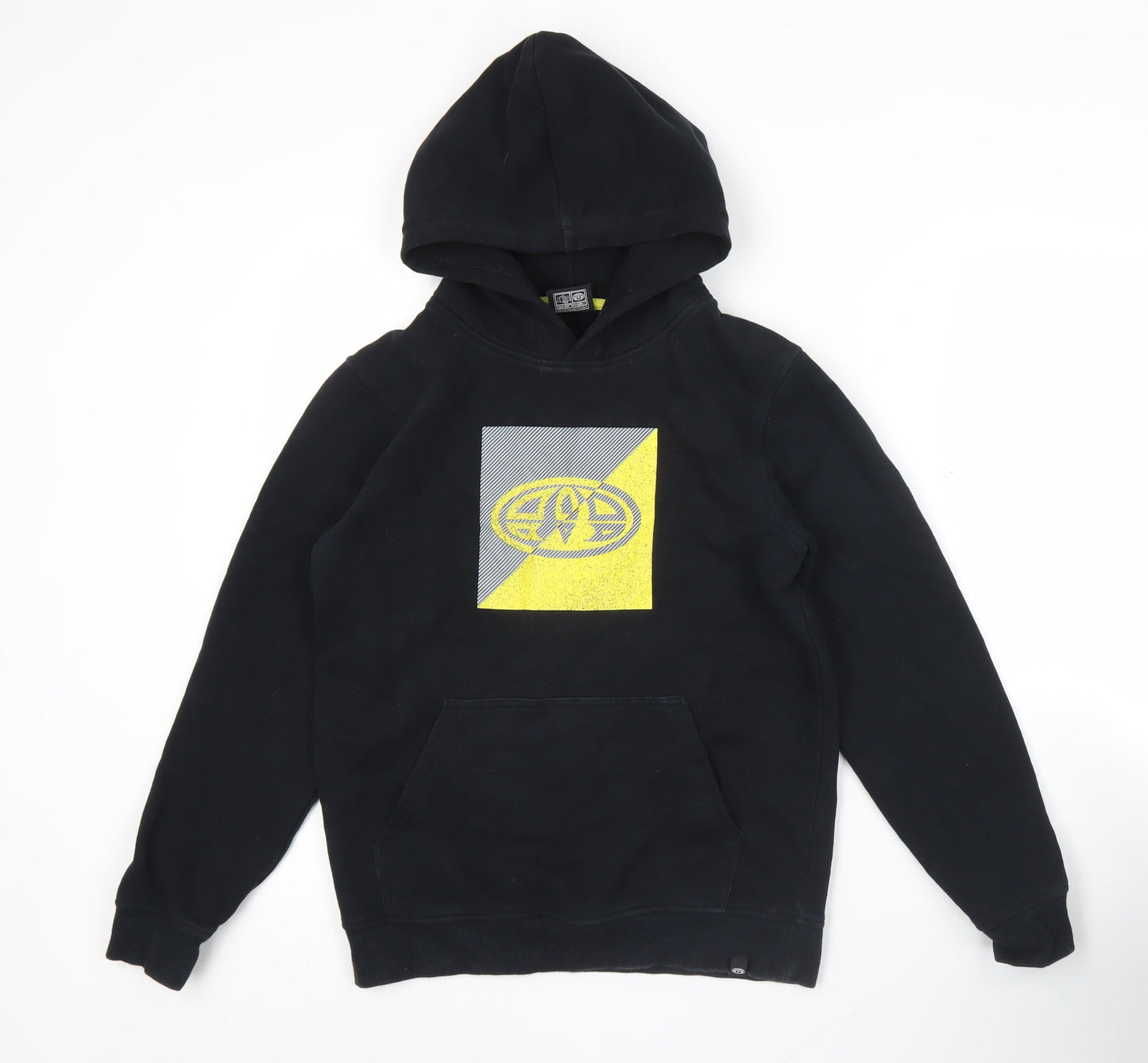 Animal Boys Black Pullover Hoodie 11-12 Years Logo Graphic Cotton Blend