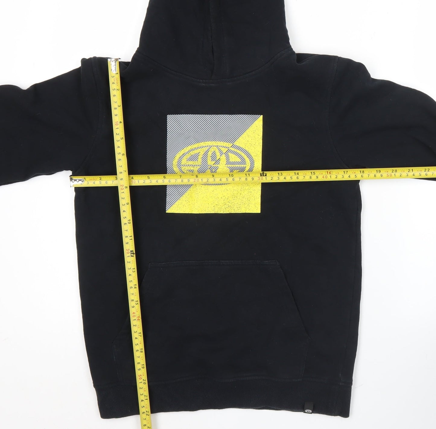 Animal Boys Black Pullover Hoodie 11-12 Years Logo Graphic Cotton Blend