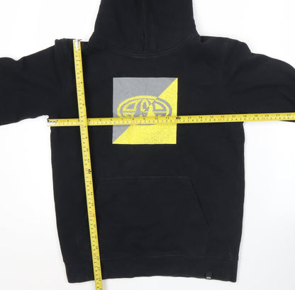 Animal Boys Black Pullover Hoodie 11-12 Years Logo Graphic Cotton Blend
