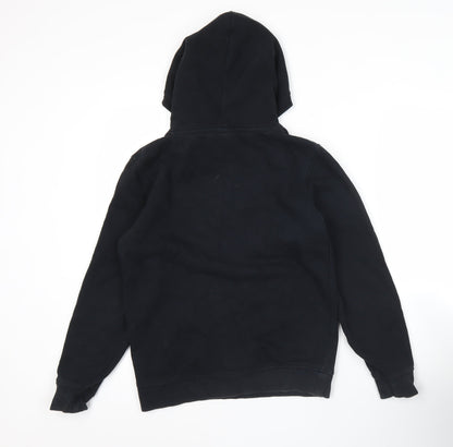 Animal Boys Black Pullover Hoodie 11-12 Years Logo Graphic Cotton Blend