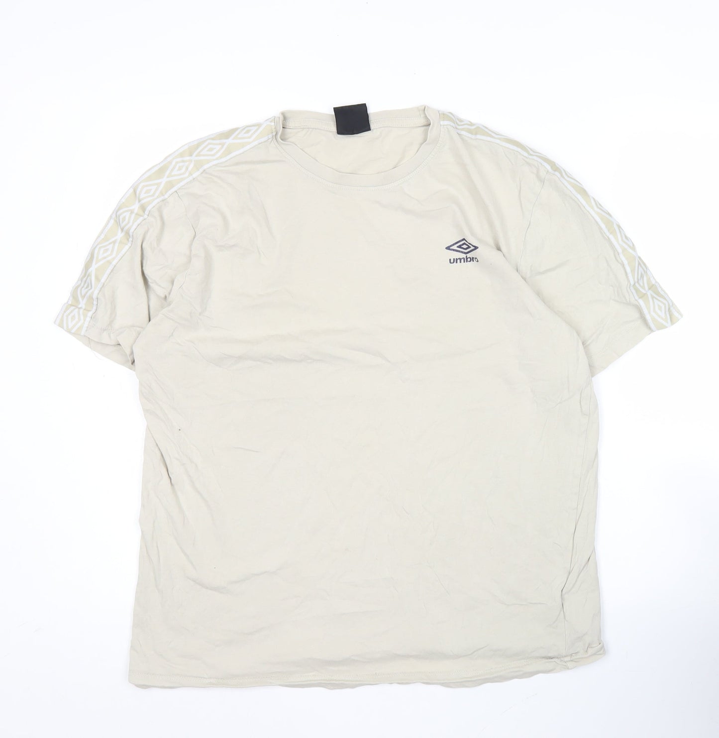 Umbro Men’s Beige L Crew Neck Short Sleeve Sports T-Shirt