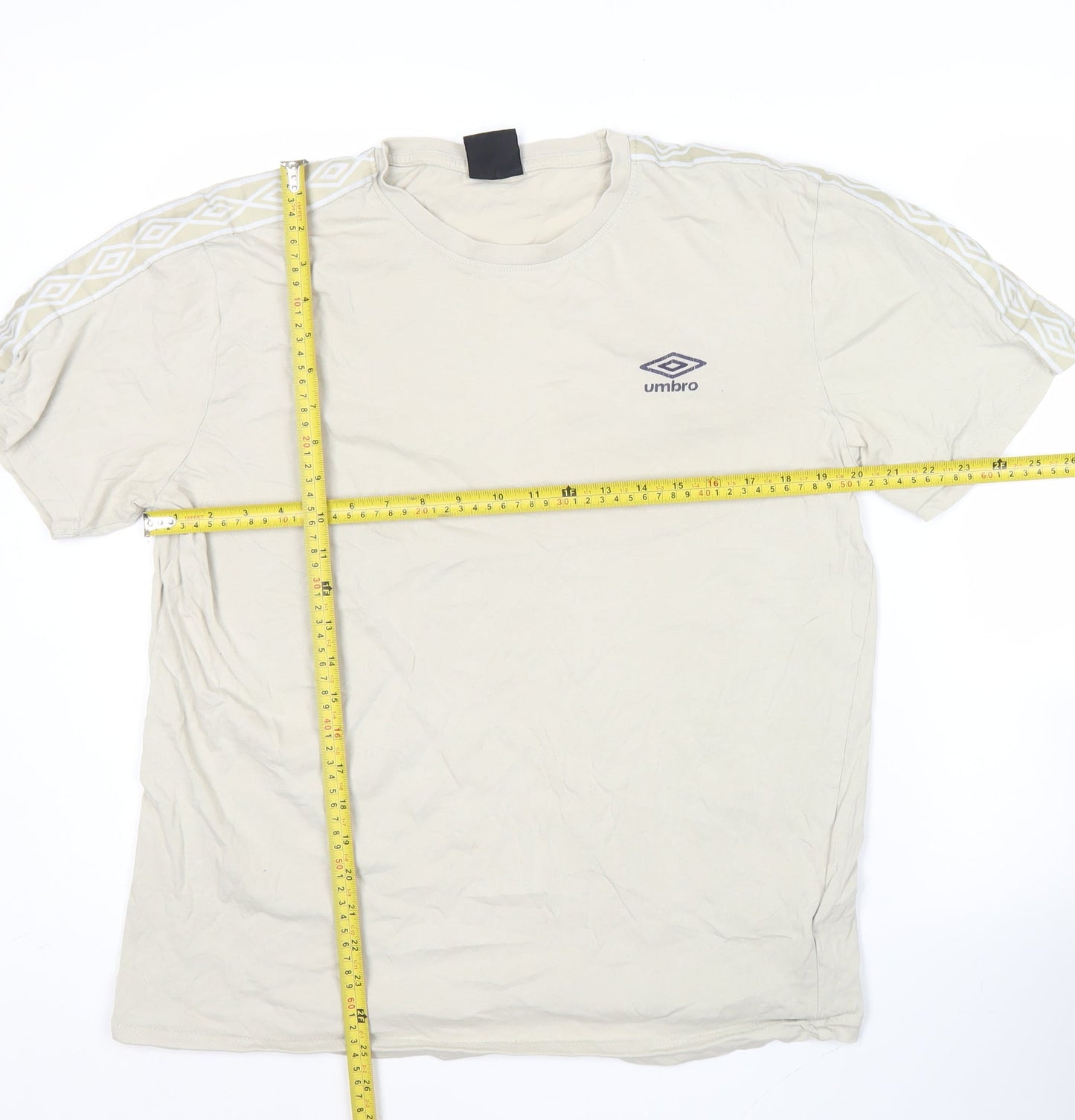 Umbro Men’s Beige L Crew Neck Short Sleeve Sports T-Shirt