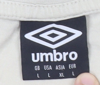 Umbro Men’s Beige L Crew Neck Short Sleeve Sports T-Shirt
