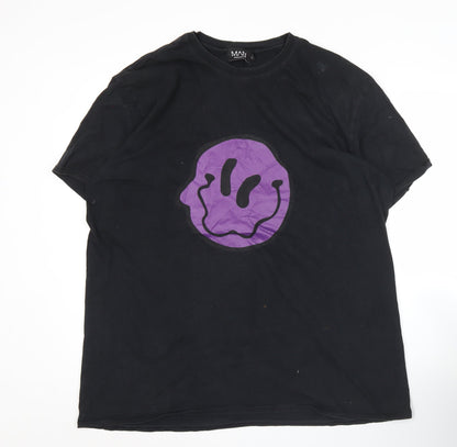 Mens UK Size L boohooMAN Black  T-Shirt