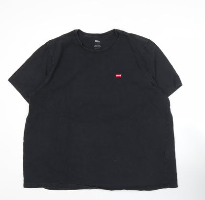 Levi's Men's Black 2XL Crew Neck Logo Cotton T-Shirt