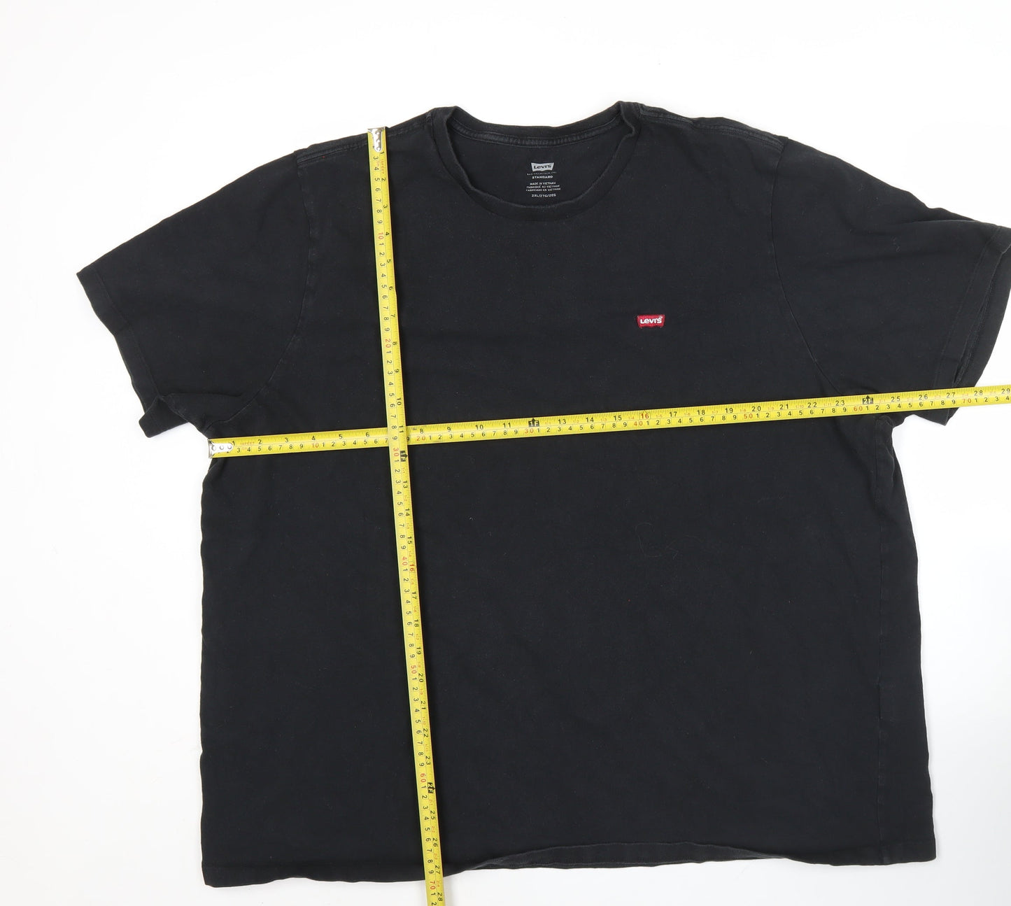 Levi's Men's Black 2XL Crew Neck Logo Cotton T-Shirt