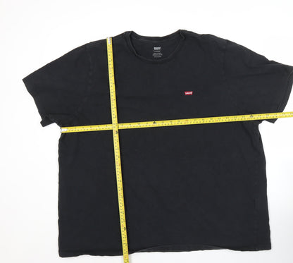 Levi's Men's Black 2XL Crew Neck Logo Cotton T-Shirt