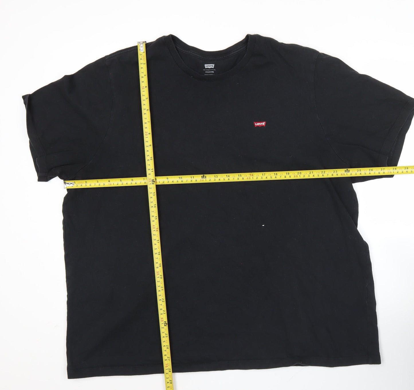 Levi's Mens Black 2XL Crew Neck Short Sleeve Cotton T-Shirt