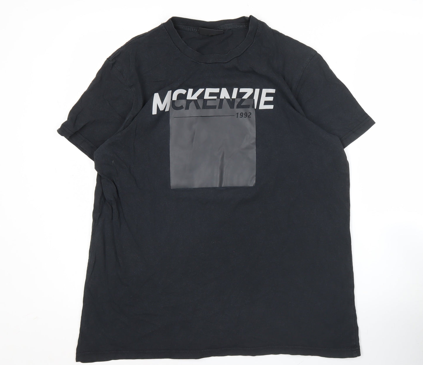 McKenzie Men's Black Graphic Logo T-Shirt Size L Regular Fit