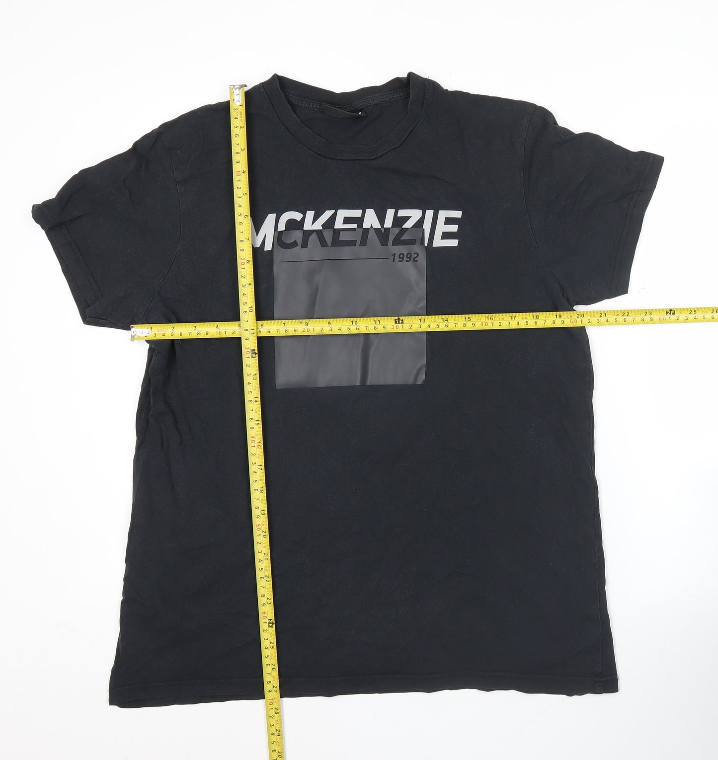 McKenzie Men's Black Graphic Logo T-Shirt Size L Regular Fit