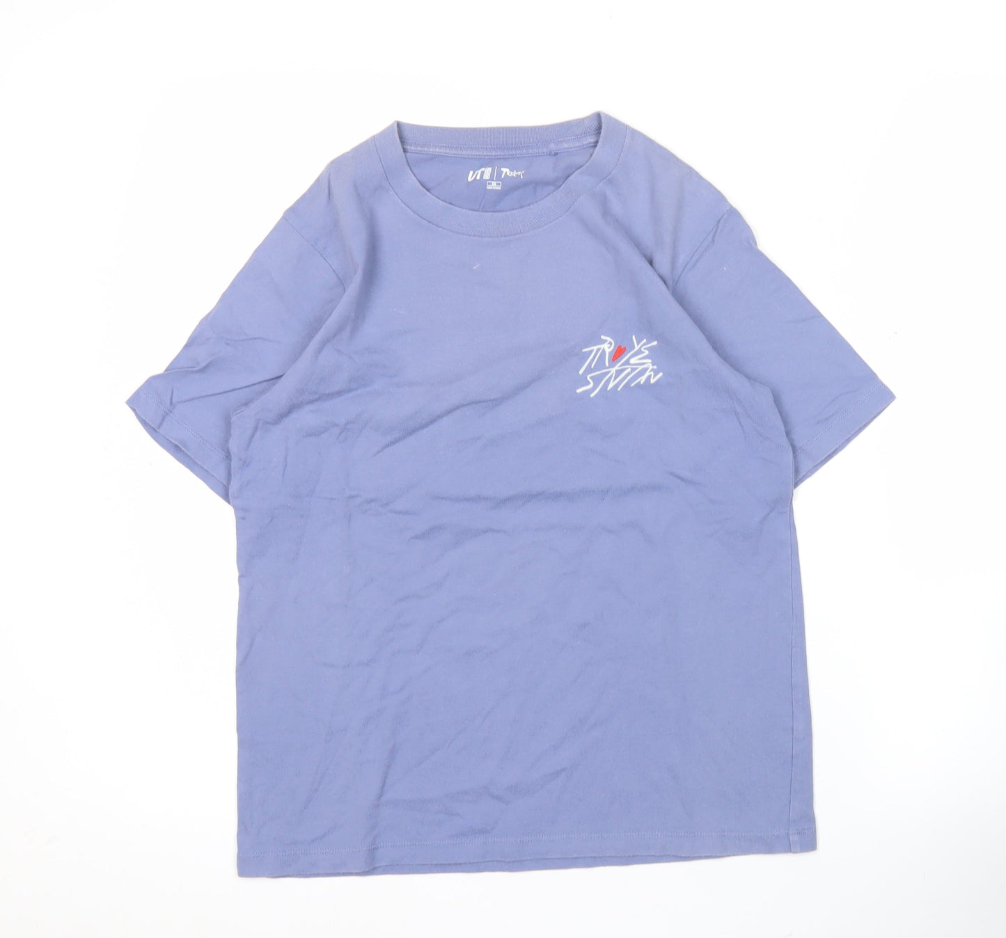 Unisex Adults UK Size XS Uniqlo Blue Basic T-Shirt