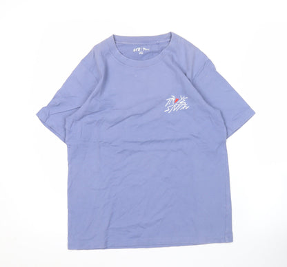 Unisex Adults UK Size XS Uniqlo Blue Basic T-Shirt