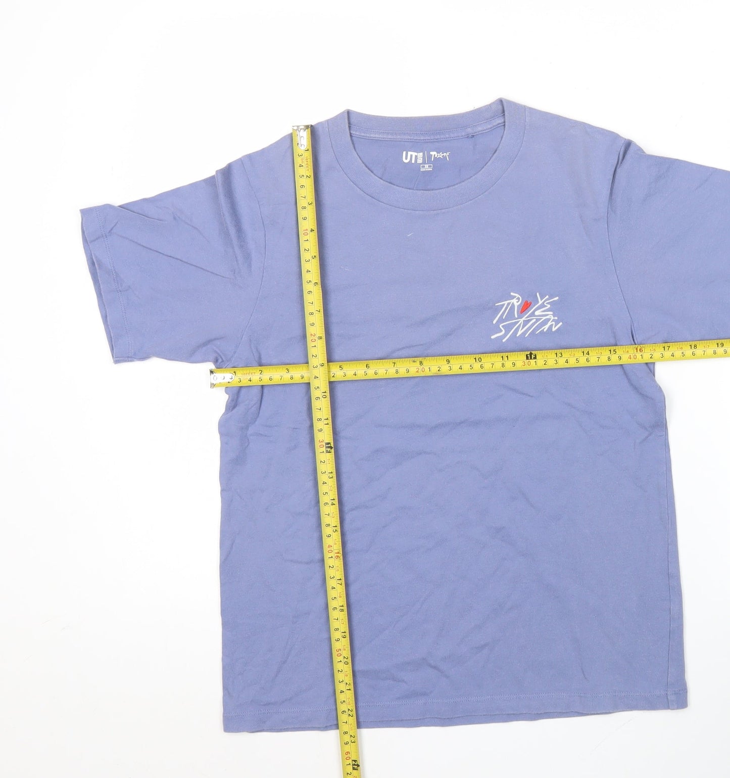 Unisex Adults UK Size XS Uniqlo Blue Basic T-Shirt