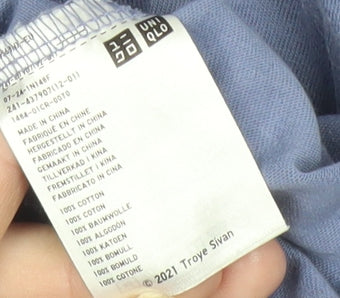 Unisex Adults UK Size XS Uniqlo Blue Basic T-Shirt