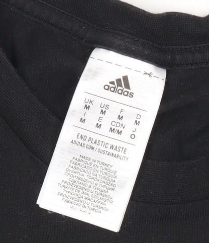 Mens UK Size M adidas Black  T-Shirt