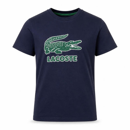 Lacoste Boys Navy Blue T-Shirt Age 14 Years Logo Embroidered Short Sleeve