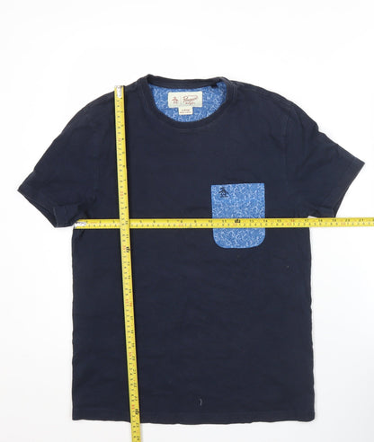 Original Penguin Men's Blue Small Crew Neck Pocket T-Shirt