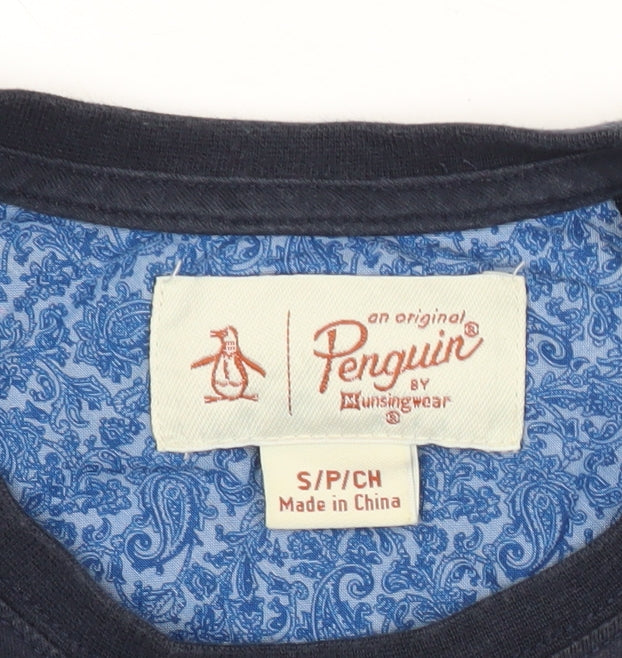 Original Penguin Men's Blue Small Crew Neck Pocket T-Shirt