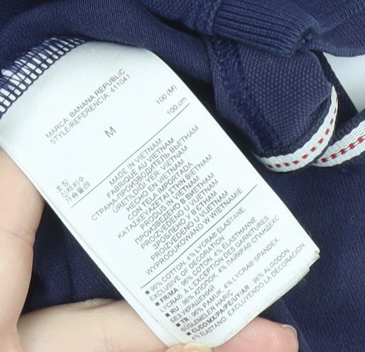 Banana Republic Men’s Blue Striped Polo Shirt M Short Sleeve Cotton