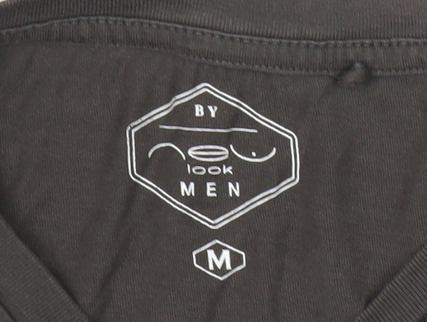 New Look Men Black Graphic Hip Hop City T-Shirt Size M Cotton