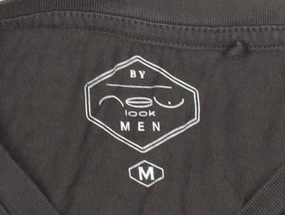 New Look Men Black Graphic Hip Hop City T-Shirt Size M Cotton